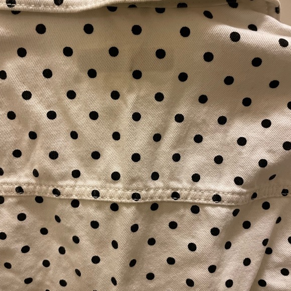 Denim jacket, white w/black polka dots , very high quality - Picture 3 of 5